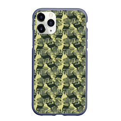 Чехол iPhone 11 Pro матовый Олени камуфляж, цвет: 3D-серый