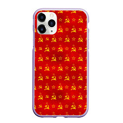 Чехол iPhone 11 Pro матовый Серп и Молот - СССР, цвет: 3D-светло-сиреневый