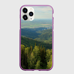 Чехол iPhone 11 Pro матовый Природный пейзаж, цвет: 3D-фиолетовый
