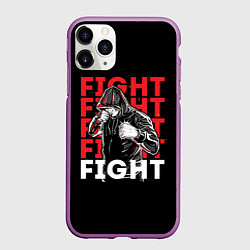 Чехол iPhone 11 Pro матовый FIGHT FIGHT FIGHT, цвет: 3D-фиолетовый