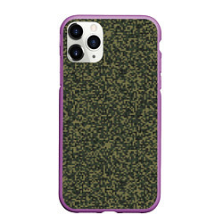 Чехол iPhone 11 Pro матовый Цифра Флора пиксельный камуфляж, цвет: 3D-фиолетовый
