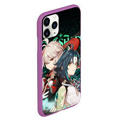 Чехол iPhone 11 Pro матовый КАЗУХА И СЯО XIAO AND KAZUHA GENSHIN, цвет: 3D-фиолетовый — фото 2