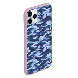 Чехол iPhone 11 Pro матовый Синий Камуфляж Camouflage, цвет: 3D-розовый — фото 2