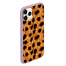 Чехол iPhone 11 Pro матовый Мех Гепарда Пятна, цвет: 3D-сиреневый — фото 2