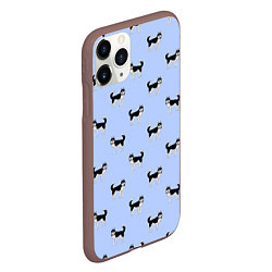 Чехол iPhone 11 Pro матовый Хаски паттерн, цвет: 3D-коричневый — фото 2