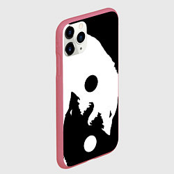 Чехол iPhone 11 Pro матовый Волки Инь и Янь Добро и Зло, цвет: 3D-малиновый — фото 2