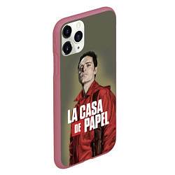 Чехол iPhone 11 Pro матовый БУМАЖНЫЙ ДОМ БЕРЛИН - LA CASA DE PAPEL, цвет: 3D-малиновый — фото 2