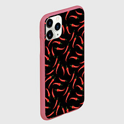 Чехол iPhone 11 Pro матовый Перец паттерн, цвет: 3D-малиновый — фото 2