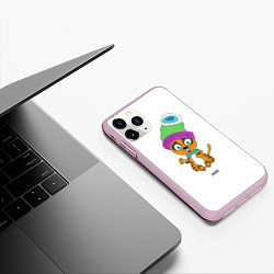 Чехол iPhone 11 Pro матовый Мультяшный тигр, цвет: 3D-розовый — фото 2