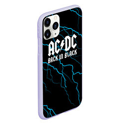 Чехол iPhone 11 Pro матовый ACDC - Молнии, цвет: 3D-светло-сиреневый — фото 2