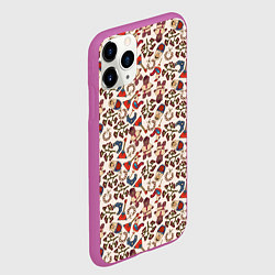 Чехол iPhone 11 Pro матовый Россия паттерн светлый, цвет: 3D-фиолетовый — фото 2