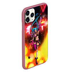 Чехол iPhone 11 Pro матовый ARCANE League Of Legends JINX взрыв, цвет: 3D-малиновый — фото 2