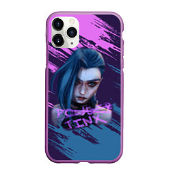 Чехол iPhone 11 Pro матовый ARCANE League Of Legends JINX, цвет: 3D-фиолетовый