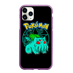 Чехол iPhone 11 Pro матовый Бульбатулху - Покемоны, цвет: 3D-фиолетовый