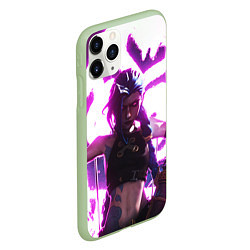 Чехол iPhone 11 Pro матовый Arcane League Of Legends JINX NEON, цвет: 3D-салатовый — фото 2