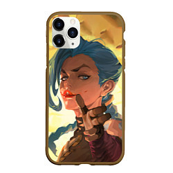 Чехол iPhone 11 Pro матовый Arcane League Of Legends JINX взрыв, цвет: 3D-коричневый