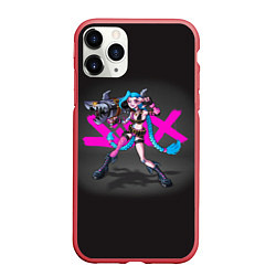 Чехол iPhone 11 Pro матовый Arcane - League Of Legends Jinx, цвет: 3D-красный