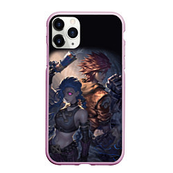 Чехол iPhone 11 Pro матовый League Of Legends Джинкс и Вай, цвет: 3D-розовый