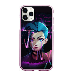 Чехол iPhone 11 Pro матовый League Of Legends Jinx neon, цвет: 3D-розовый