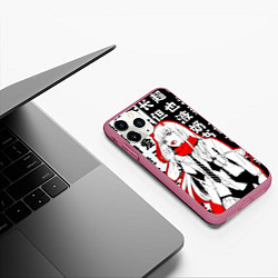 Чехол iPhone 11 Pro матовый ZERO TWO с чупачупсом на Иероглифах Любимый во фра, цвет: 3D-малиновый — фото 2