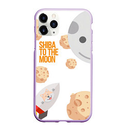 Чехол iPhone 11 Pro матовый Shiba crypto, цвет: 3D-сиреневый