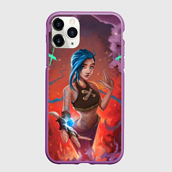 Чехол iPhone 11 Pro матовый Arcane League Of Legends - Джинкс Паудер, цвет: 3D-фиолетовый