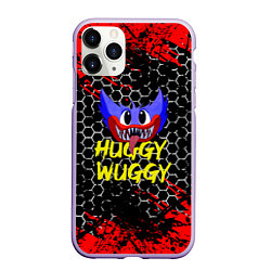 Чехол iPhone 11 Pro матовый Huggy Wuggy соты, цвет: 3D-светло-сиреневый