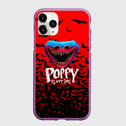 Чехол iPhone 11 Pro матовый Poppy Playtime летучие мыши, цвет: 3D-фиолетовый