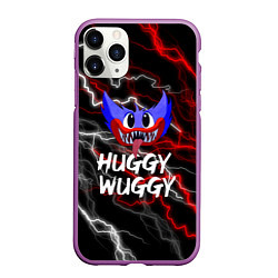 Чехол iPhone 11 Pro матовый Huggy Wuggy - Молния с грозой, цвет: 3D-фиолетовый