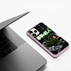 Чехол iPhone 11 Pro матовый Levi Атака Титанов В атаке, цвет: 3D-розовый — фото 2