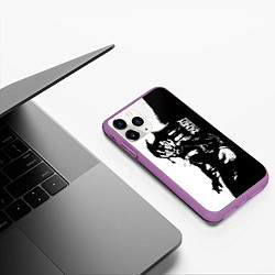 Чехол iPhone 11 Pro матовый Bendy and the Ink Machine ЧБ, цвет: 3D-фиолетовый — фото 2