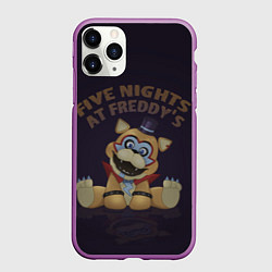 Чехол iPhone 11 Pro матовый Плюшевый Фредди FNAFs, цвет: 3D-фиолетовый