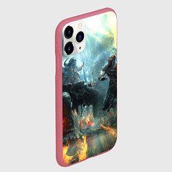 Чехол iPhone 11 Pro матовый God of War Fighting, цвет: 3D-малиновый — фото 2