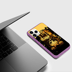 Чехол iPhone 11 Pro матовый Bendy And The Ink Machine Игра Бенди, цвет: 3D-фиолетовый — фото 2