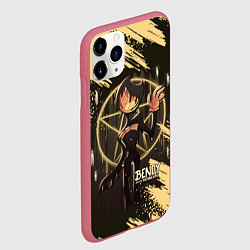 Чехол iPhone 11 Pro матовый Bendy And The Ink Machine Бенди, цвет: 3D-малиновый — фото 2