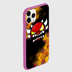 Чехол iPhone 11 Pro матовый Огненный Геометри Дэш Geometry Dash, цвет: 3D-фиолетовый — фото 2