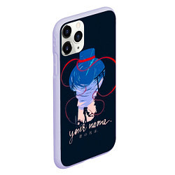 Чехол iPhone 11 Pro матовый Your Name поцелуй Таки и Мицухи, цвет: 3D-светло-сиреневый — фото 2