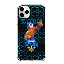 Чехол iPhone 11 Pro матовый Эль Примо, BRAWL STARS соты, цвет: 3D-белый