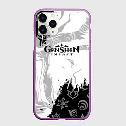 Чехол iPhone 11 Pro матовый Genshin Impact электро стихия, цвет: 3D-фиолетовый