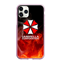 Чехол iPhone 11 Pro матовый Umbrella Corporation пламя, цвет: 3D-розовый
