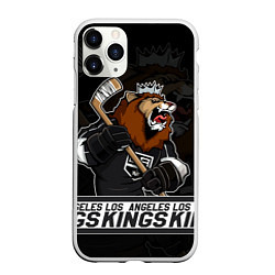 Чехол iPhone 11 Pro матовый Лос Анджелес Кингз, Los Angeles Kings, цвет: 3D-белый