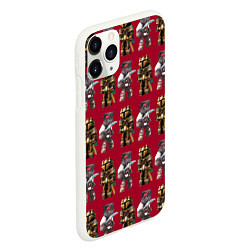 Чехол iPhone 11 Pro матовый Minecraft warriors pattern, цвет: 3D-белый — фото 2