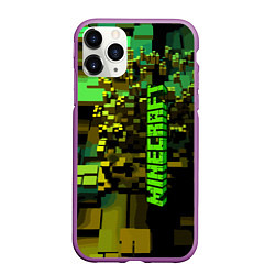 Чехол iPhone 11 Pro матовый Minecraft, pattern 2022, цвет: 3D-фиолетовый