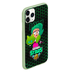 Чехол iPhone 11 Pro матовый Лола Lola BRAWL STARS соты, цвет: 3D-салатовый — фото 2