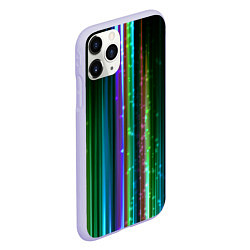 Чехол iPhone 11 Pro матовый Свет неоновой радуги, цвет: 3D-светло-сиреневый — фото 2