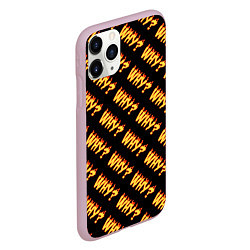 Чехол iPhone 11 Pro матовый Why? черный, цвет: 3D-розовый — фото 2