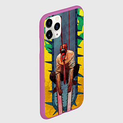 Чехол iPhone 11 Pro матовый Chainsaw Man - Дэндзи, цвет: 3D-фиолетовый — фото 2