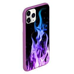 Чехол iPhone 11 Pro матовый ОГОНЬ НЕОНОВЫЙ, цвет: 3D-фиолетовый — фото 2