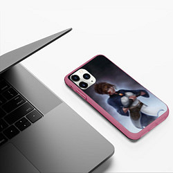 Чехол iPhone 11 Pro матовый Красотка Марси, цвет: 3D-малиновый — фото 2