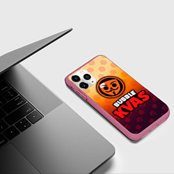 Чехол iPhone 11 Pro матовый Бабл Квас Bubble Kvas, логотип, цвет: 3D-малиновый — фото 2